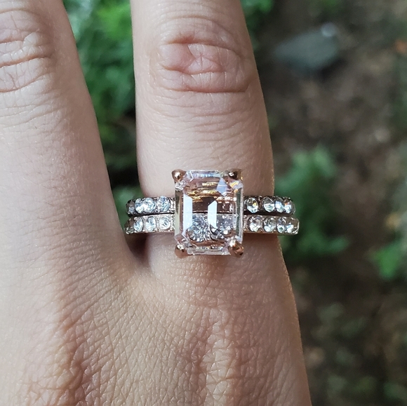 NWOT 18K GF Rose Gold White Topaz Engagement Rings - Picture 6 of 15